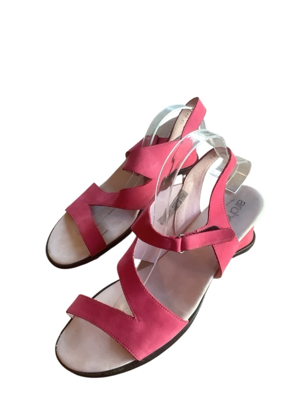 Arche Pink Nubuck Wedge Sandals Comfort Walking Slingback EU 43 Fits US 10 - Picture 3 of 9
